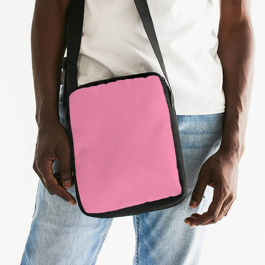Flamingo Pink Messenger Pouch (PI-MU-LG) - Man Front CloseUp