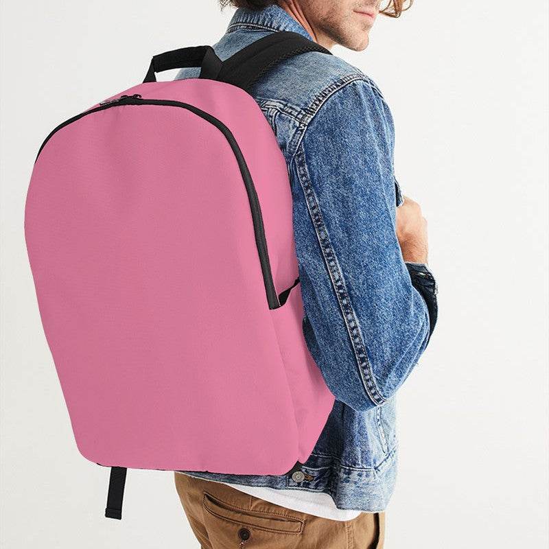 Flamingo Pink Waterproof Backpack (PI-MU-LG) - Man CloseUp