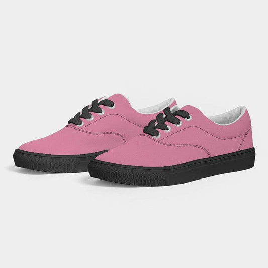 Flamingo Pink Women's Canvas Sneakers (PI-MU-LG) - Side 3