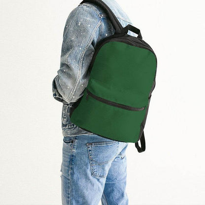 Forest Green Canvas Backpack (G-MU-DA) - Man Back CloseUp
