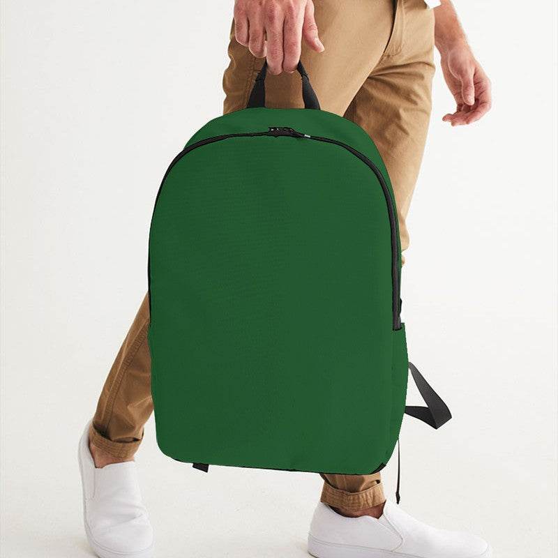Forest Green Waterproof Backpack (G-MU-DA) - Man Holding CloseUp