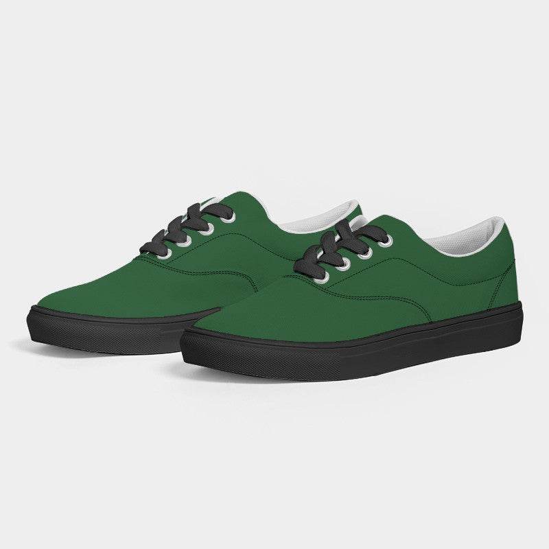 Forest Green Women's Canvas Sneakers (G-MU-DA) - Side 3