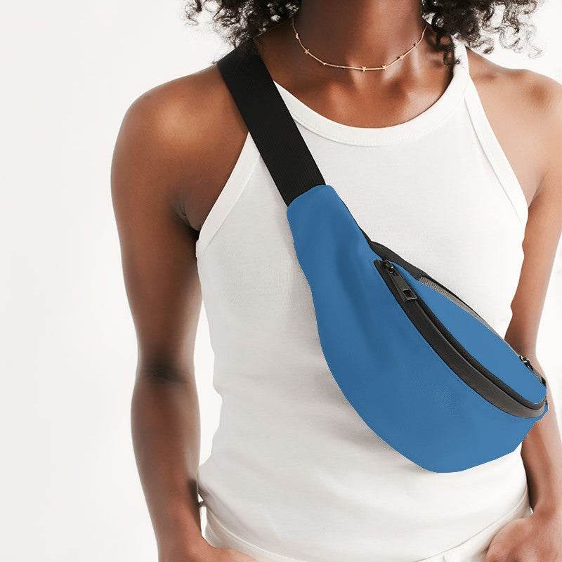 French Blue Belt Bag (IB3-CL-ME) - Woman Front CloseUp