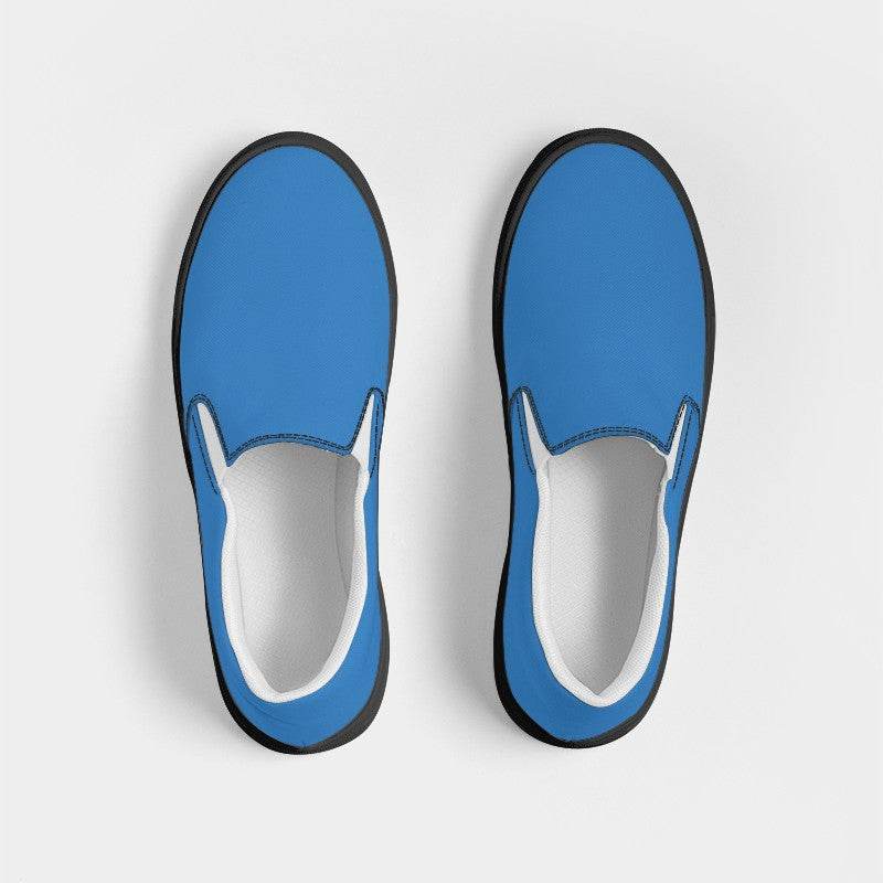 French Blue Men's Slip-On Canvas Sneakers (IB3-CL-ME) - Top