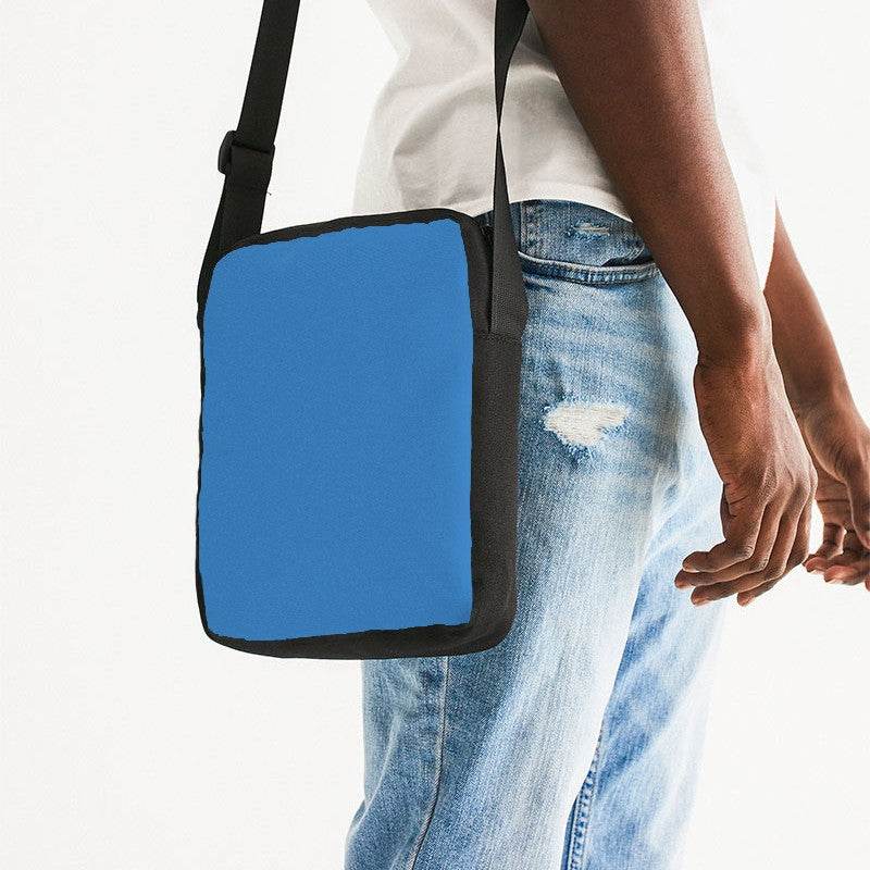 French Blue Messenger Pouch (IB3-CL-ME) - Man Side CloseUp