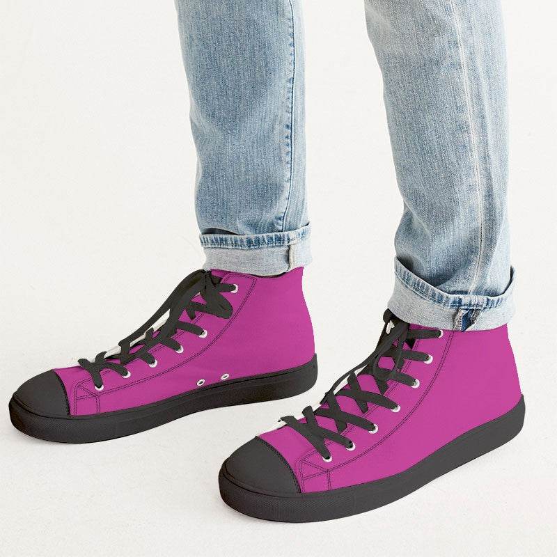 Fuchsia Men's High-Top Canvas Sneakers (PIM2-BR-ME) - Man CloseUp