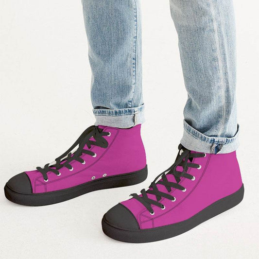 Fuchsia Men's High-Top Canvas Sneakers (PIM2-BR-ME) - Man CloseUp