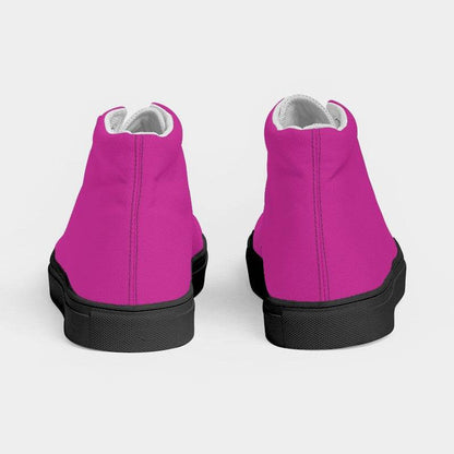 Fuchsia Women's High-Top Canvas Sneakers (PIM2-BR-ME) - Back