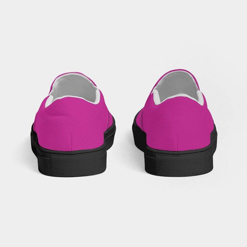 Fuchsia Women's Slip-On Canvas Sneakers (PIM2-BR-ME) - Back