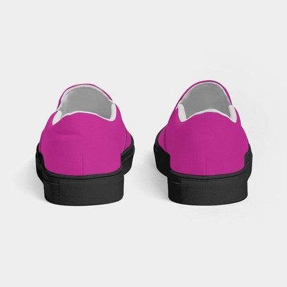 Fuchsia Women's Slip-On Canvas Sneakers (PIM2-BR-ME) - Back