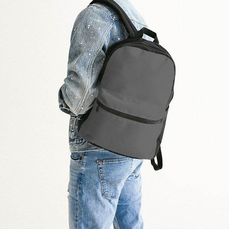 Granite Gray Canvas Backpack (N-FN-ME) - Man Back CloseUp