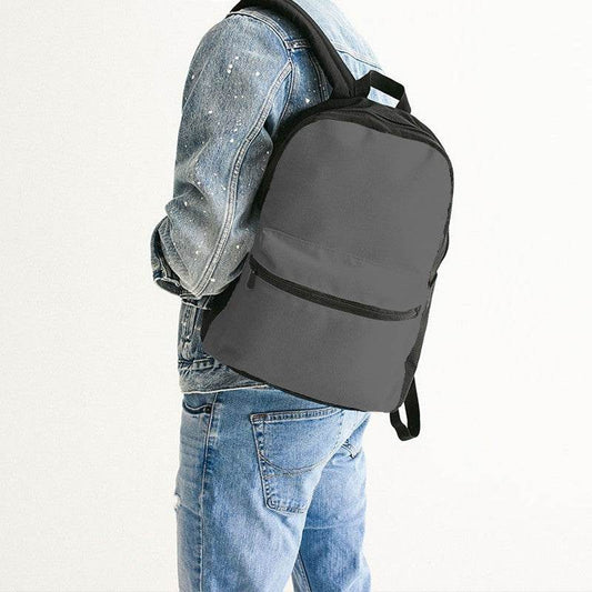 Granite Gray Canvas Backpack (N-FN-ME) - Man Back CloseUp
