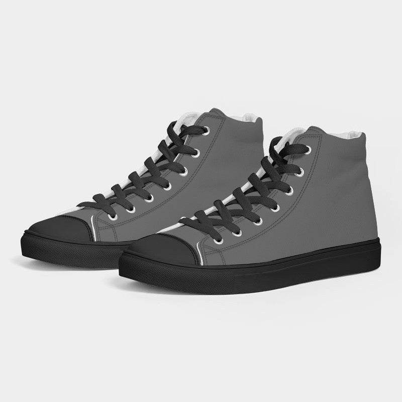 Granite Gray Women's High-Top Canvas Sneakers (N-FN-ME) - Side 3