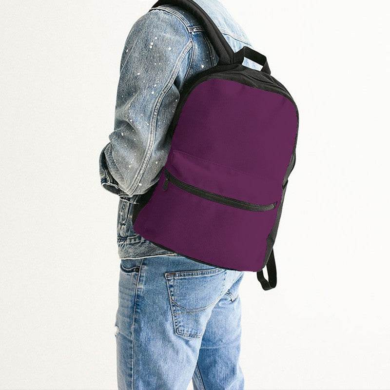 Grape Purple Canvas Backpack (PIM3-ME-DE) - Man Back CloseUp