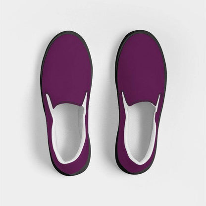 Grape Purple Men's Slip-On Canvas Sneakers (PIM3-ME-DE) - Top