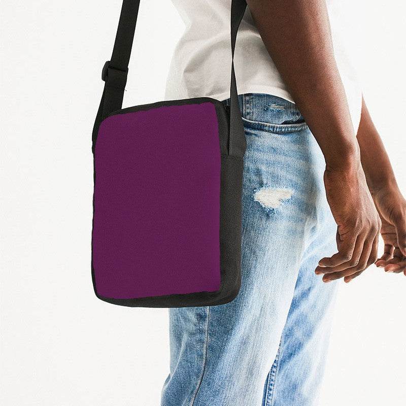Grape Purple Messenger Pouch (PIM3-ME-DE) - Man Side CloseUp