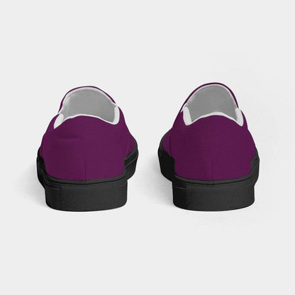 Grape Purple Women's Slip-On Canvas Sneakers (PIM3-ME-DE) - Back