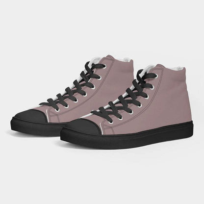 Gray-Pink Men's High-Top Canvas Sneakers (RPI2-NE-ML) - Side 3