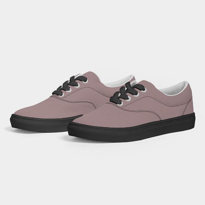 Gray-Pink Women's Canvas Sneakers (RPI2-NE-ML) - Side 3