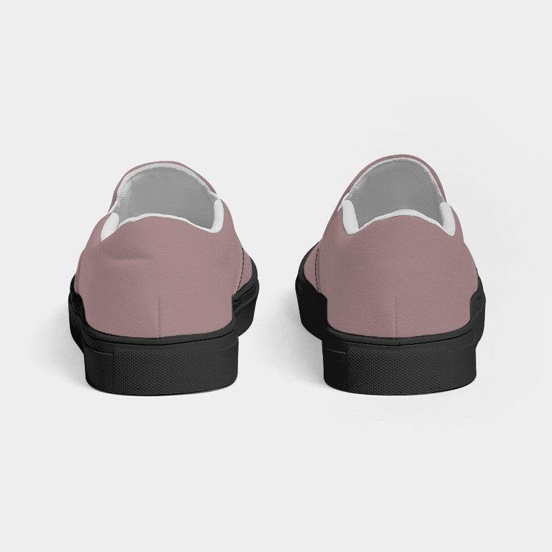 Gray-Pink Women's Slip-On Canvas Sneakers (RPI2-NE-ML) - Back