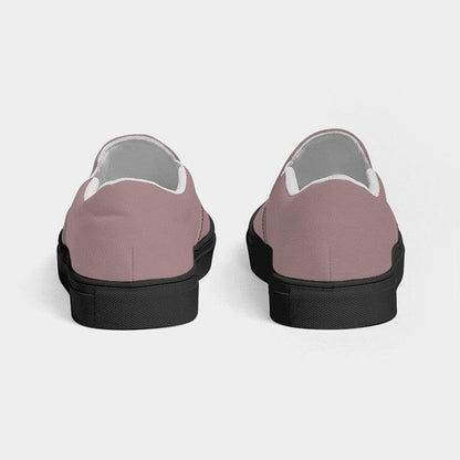 Gray-Pink Women's Slip-On Canvas Sneakers (RPI2-NE-ML) - Back