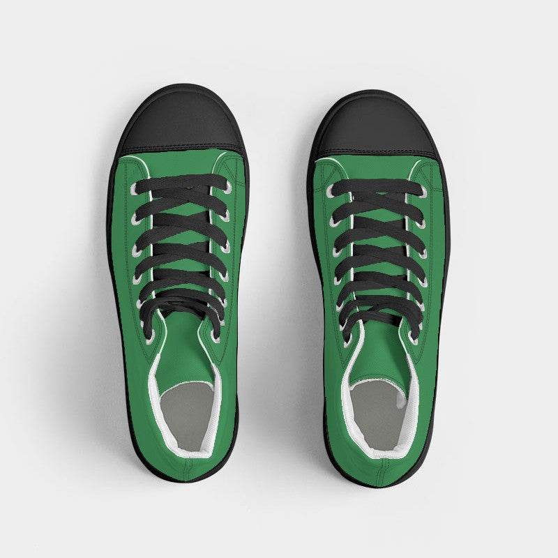 Green Men's High-Top Canvas Sneakers (G-CL-DE) - Top