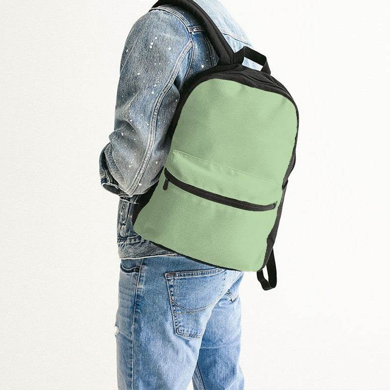 Green Tea Canvas Backpack (GL2-MU-LI) - Man Back CloseUp