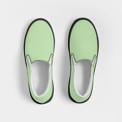 Green Tea Men's Slip-On Canvas Sneakers (GL2-MU-LI) - Top