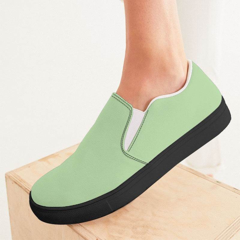 Green Tea Women's Slip-On Canvas Sneakers (GL2-MU-LI) - Woman CloseUp