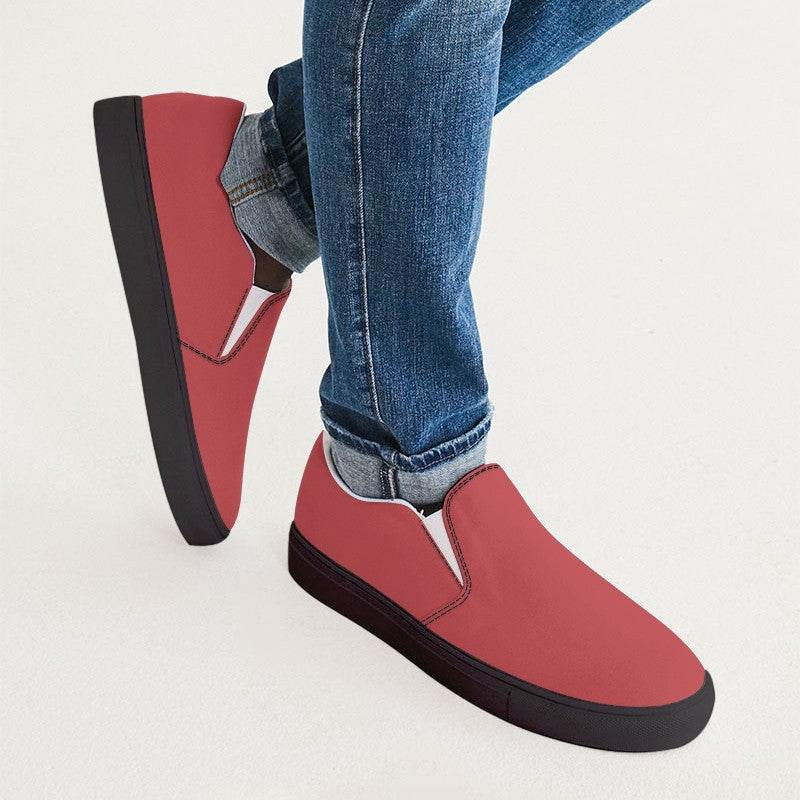 Hibiscus Men's Slip-On Canvas Sneakers (RPI1-ME-ME) - Man CloseUp