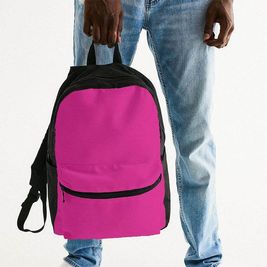 Hot Pink Canvas Backpack (PIM1-BR-ME) - Man Holding