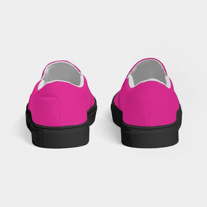 Hot Pink Men's Slip-On Canvas Sneakers (PIM1-BR-ME) - Back