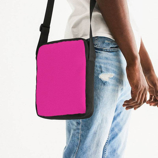 Hot Pink Messenger Pouch (PIM1-BR-ME) - Man Side CloseUp