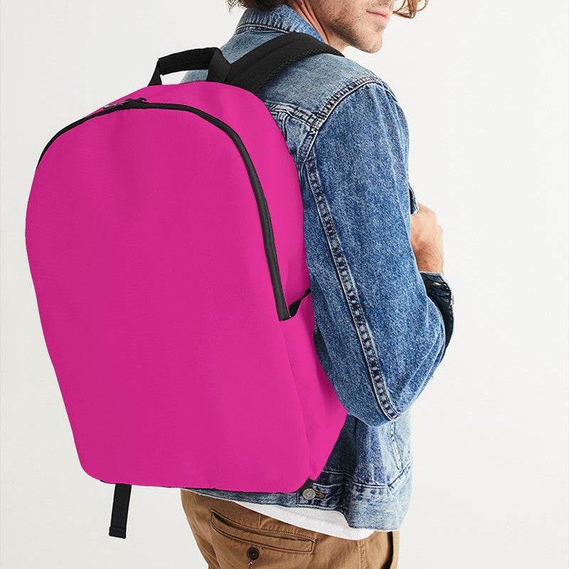 Hot Pink Waterproof Backpack (PIM1-BR-ME) - Man CloseUp