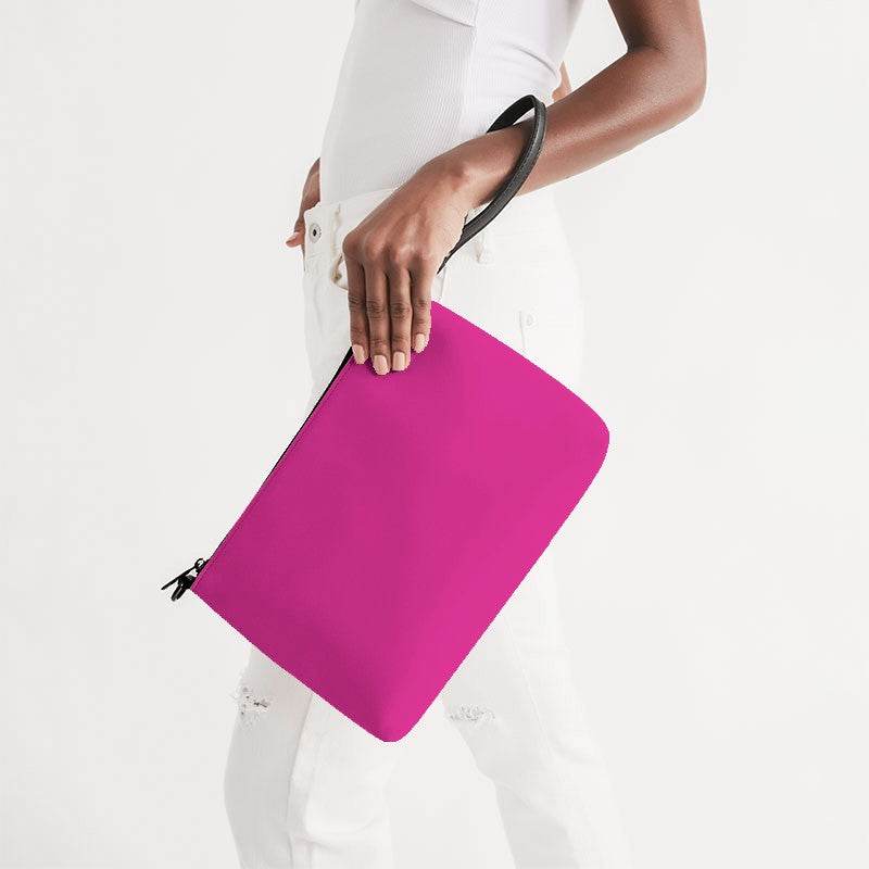 Hot Pink Zip Pouch (PIM1-BR-ME) - Side Holding