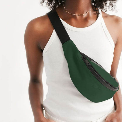 Hunter Green Belt Bag (G-FM-DA) - Woman Front CloseUp