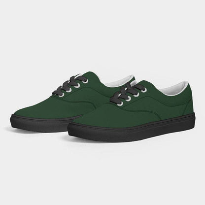 Hunter Green Men's Canvas Sneakers (G-FM-DA) - Side 3