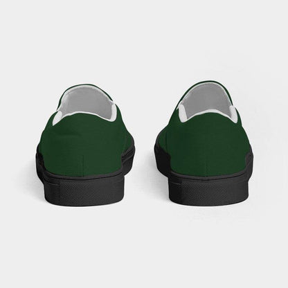 Hunter Green Men's Slip-On Canvas Sneakers (G-FM-DA) - Back