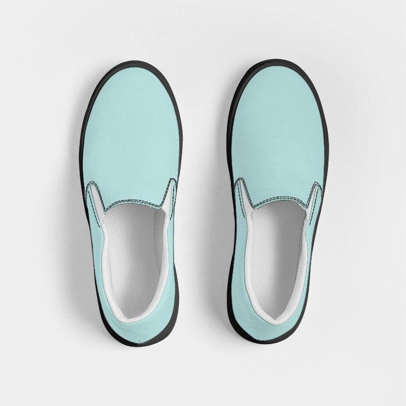 Ice Blue Women's Slip-On Canvas Sneakers (CBG2-MU-LI) - Top