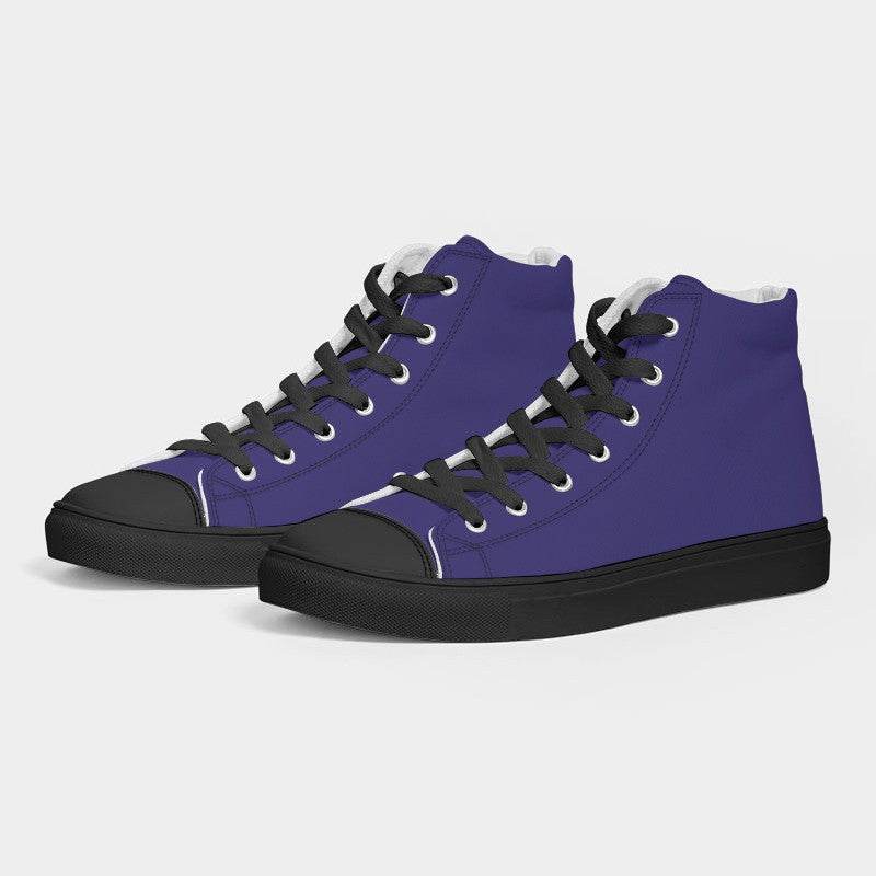 Indigo Men's High-Top Canvas Sneakers (PUI2-CL-DE) - Side 3