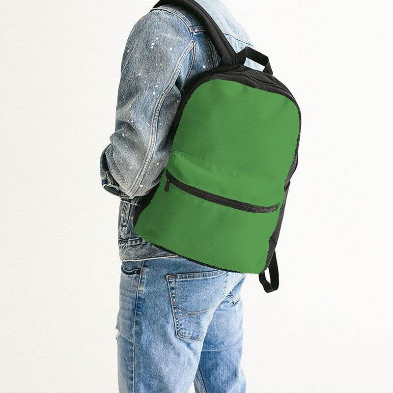 Irish Green Canvas Backpack (GL1-CL-DE) - Man Back CloseUp