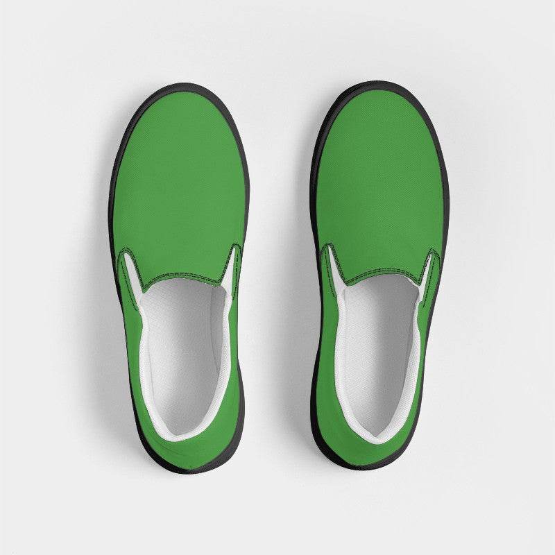 Irish Green Women's Slip-On Canvas Sneakers (GL1-CL-DE) - Top