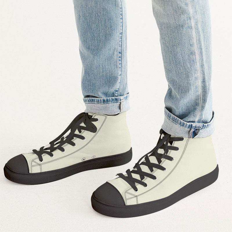 Ivory Men's High-Top Canvas Sneakers (LY2-NE-LI) - Man CloseUp