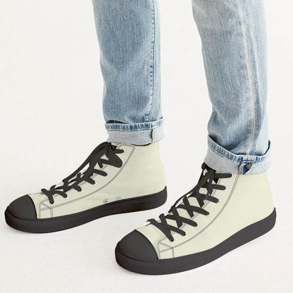 Ivory Men's High-Top Canvas Sneakers (LY2-NE-LI) - Man CloseUp