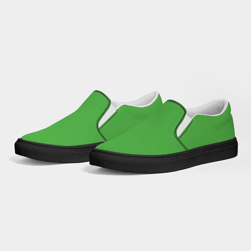 Kelly Green Men's Slip-On Canvas Sneakers (GL1-BR-ME) - Side 3