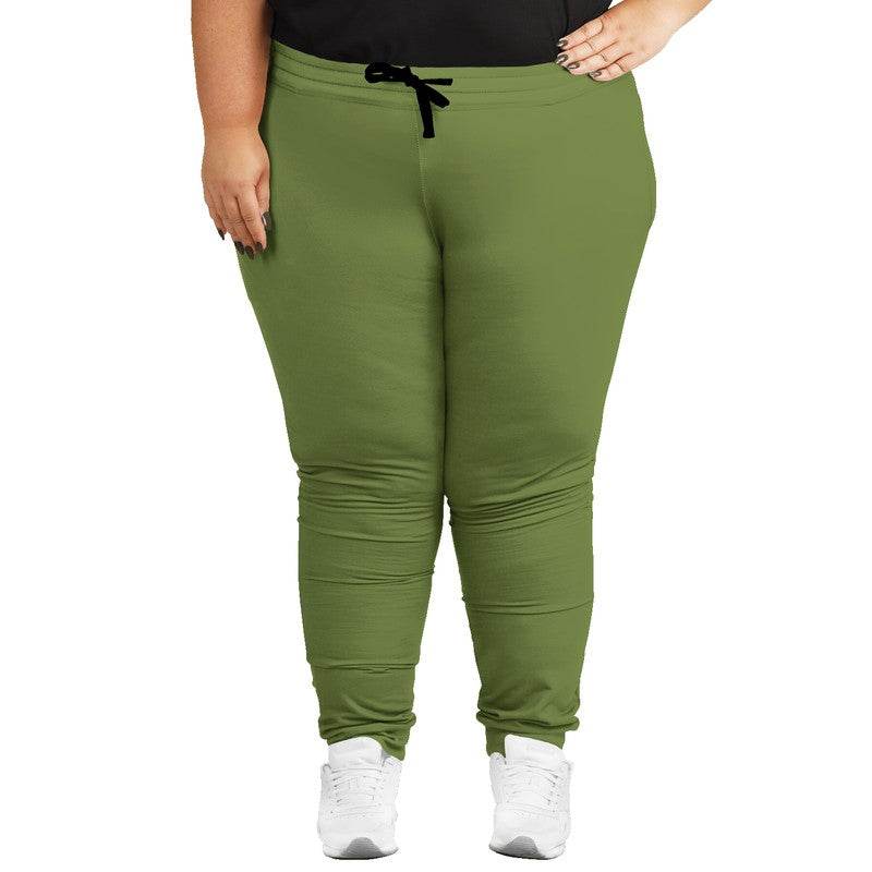 Khaki Green Joggers PLUS (L-MU-MD) - Woman Front PLUS