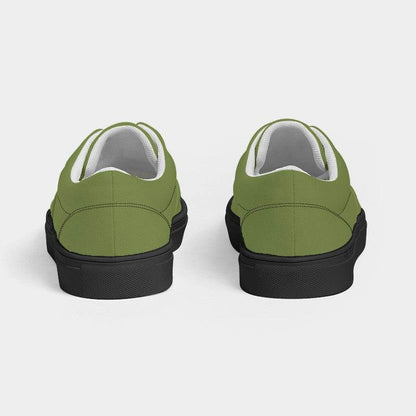 Khaki Green Men's Canvas Sneakers (L-MU-MD) - Back