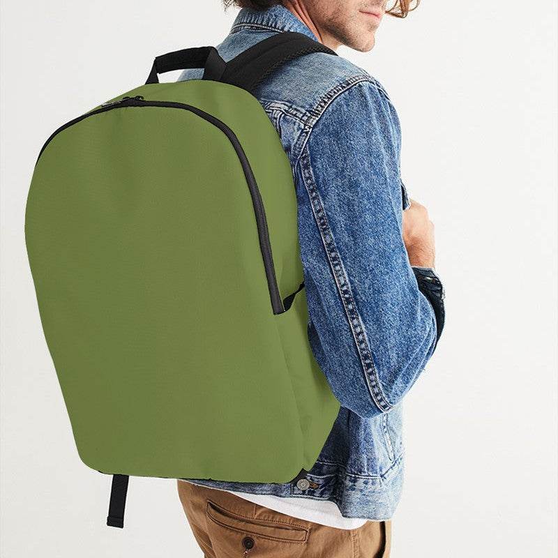 Khaki Green Waterproof Backpack (L-MU-MD) - Man CloseUp