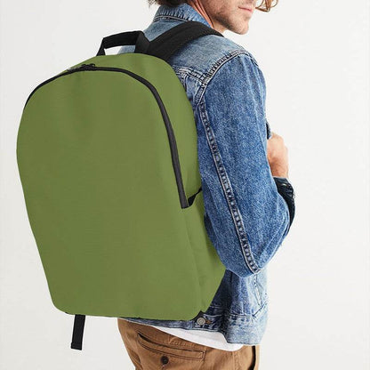 Khaki Green Waterproof Backpack (L-MU-MD) - Man CloseUp