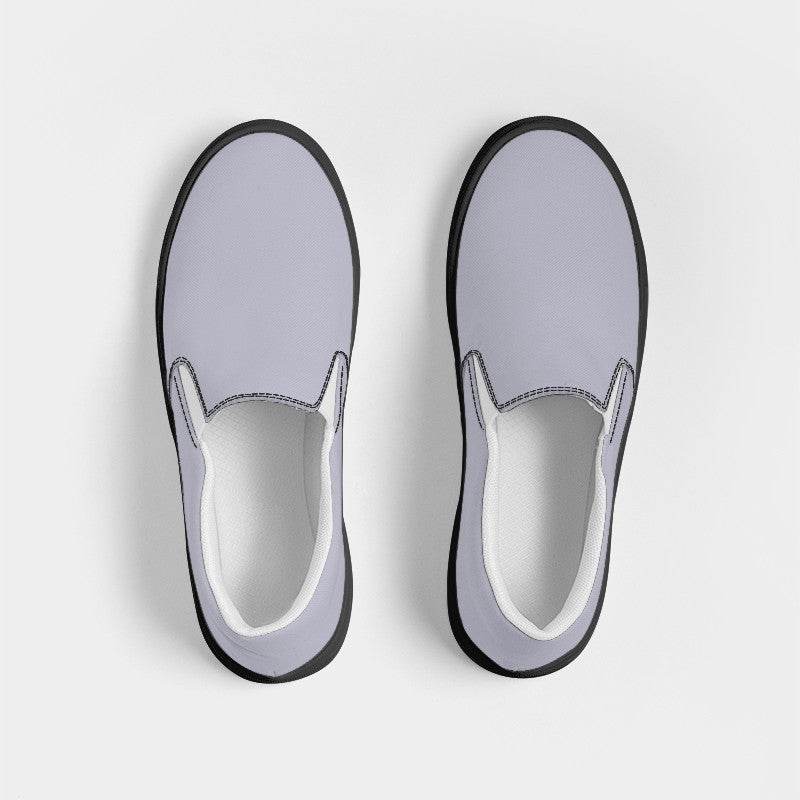 Lavender Gray Men's Slip-On Canvas Sneakers (PUI2-NE-LG) - Top
